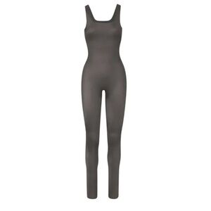 SKIMS Allinone Shine Tank Jumpsuit Size XS Gunmetal Charcoal Catsuit Shimmer